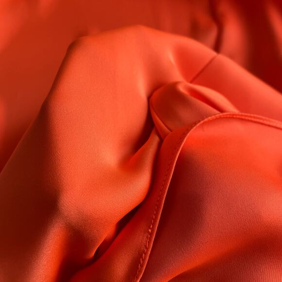 NWT Rosetta Getty Twist Front Slip Dress Size 10 Orange Fluid Satin - Picture 8 of 16